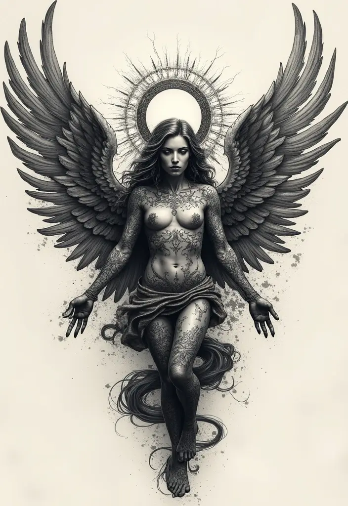 30 Supernatural Tattoos Inspired by the Series and Beyond - 14. Angelic and Demonic Imagery
