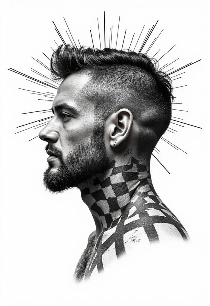30 Bold Tattoo Head Designs That Stand Out - 14. Optical Illusions