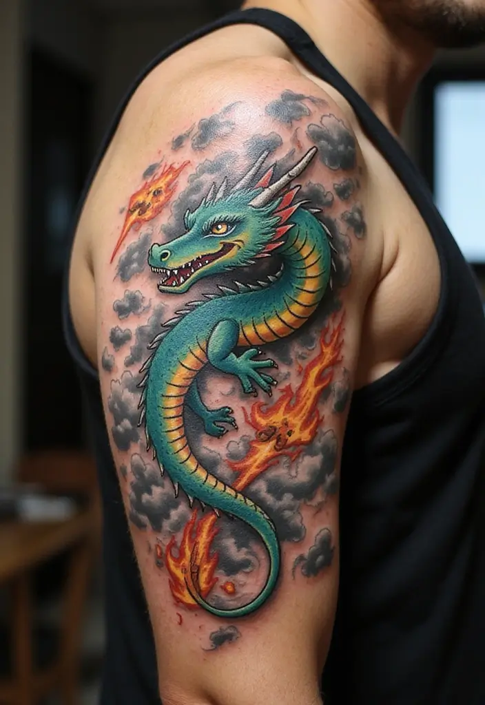 30 Upper Arm Tattoo Ideas for Bold Placement Choices - 14. Fantasy Creatures