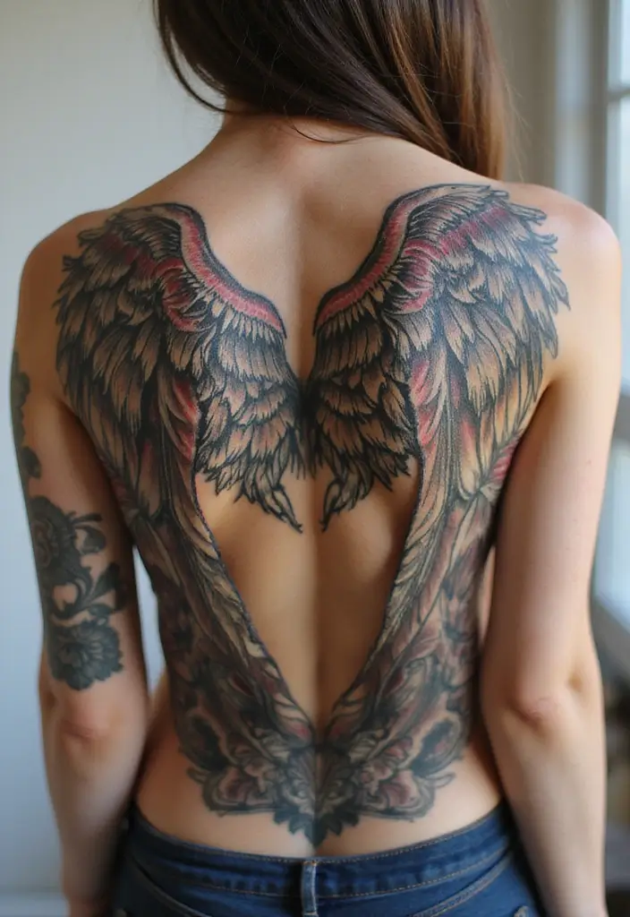 30 Shoulder Wing Tattoo Ideas with Angelic Inspiration - 14. Ornate Wing Tattoos