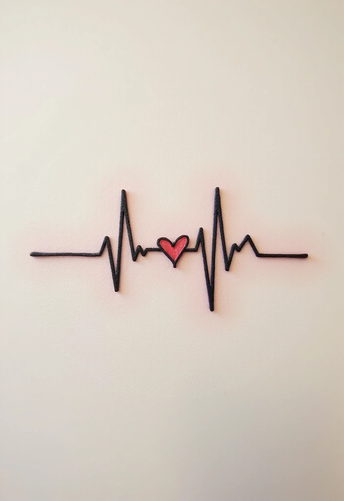 30 Tattoos That Signify Strength and Resilience - 14. Heartbeat Line