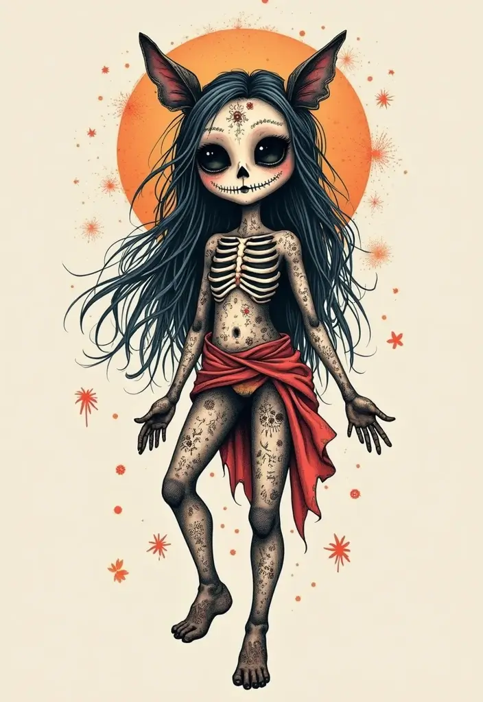 30 Voodoo Doll Tattoos with Dark and Mysterious Designs - 14. Voodoo Dolls with Animals