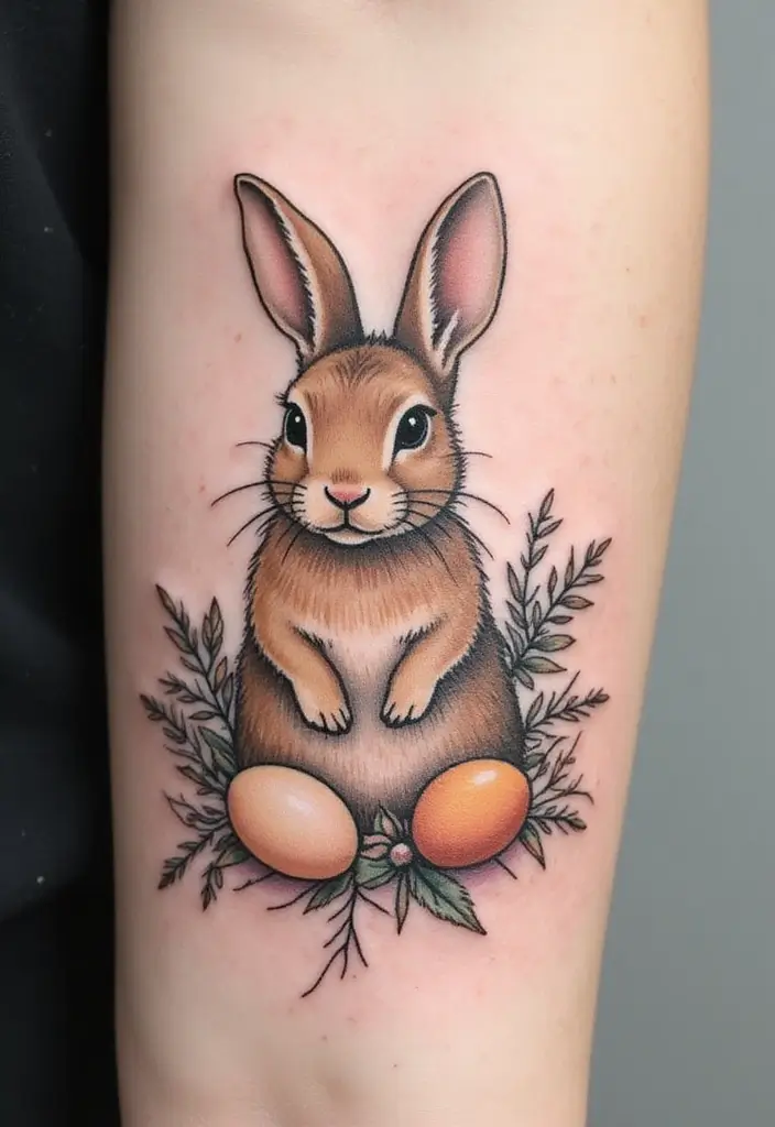 30 American Traditional Rabbit Tattoo Inspirations - 15. The Symbolic Rabbit