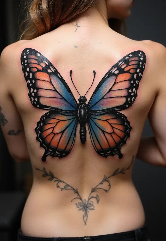 30 Butterfly Tattoo Placement Ideas That Enhance Beauty - 15. Lower Back: A Classic Choice