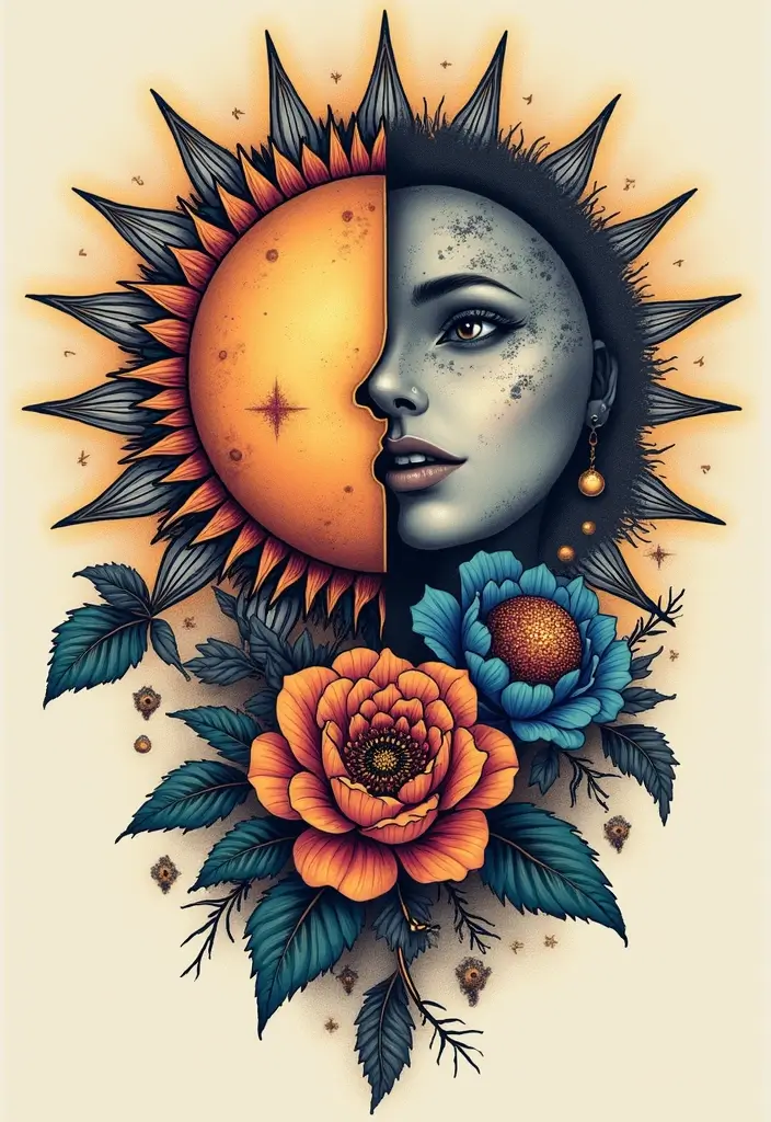 30 Dark Gothic Tattoos with Mysterious and Edgy Aesthetics - 15. The Celestial Bodies