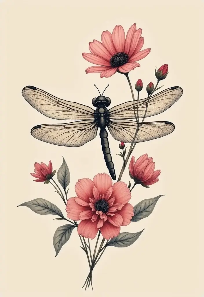 30 Dragonfly Tattoo Symbolism Ideas with Meaning - 15. Femininity and Grace