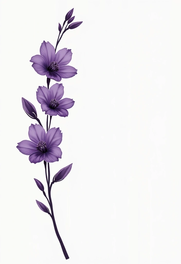 30 February Flower Tattoo Ideas with Birth Month Beauty - 15. Violet Silhouettes