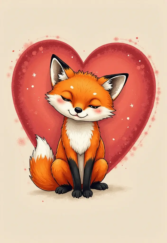 30 Fox Tattoos for Women That Highlight Feminine Energy - 15. Fox with Heart Tattoo
