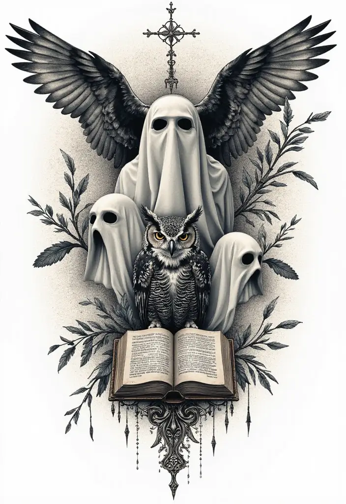 30 Ghost Tattoo Meanings and Designs with Spooky Style - 15. Ghostly Revelations
