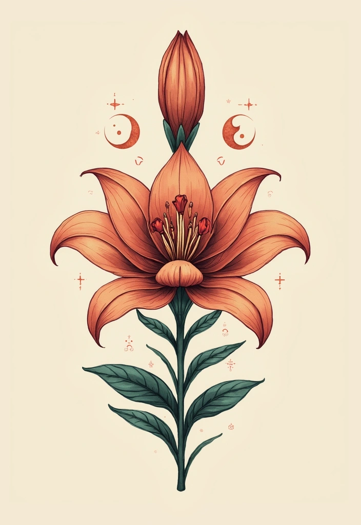 30 Lily Tattoo Symbolism Ideas for Elegant Ink - 15. Harmony and Balance