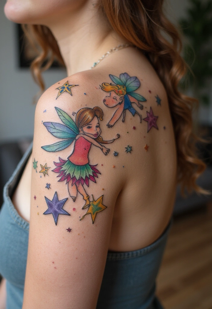 30 Shoulder and Back Tattoos for Women That Look Stunning - 15. Whimsical Designs