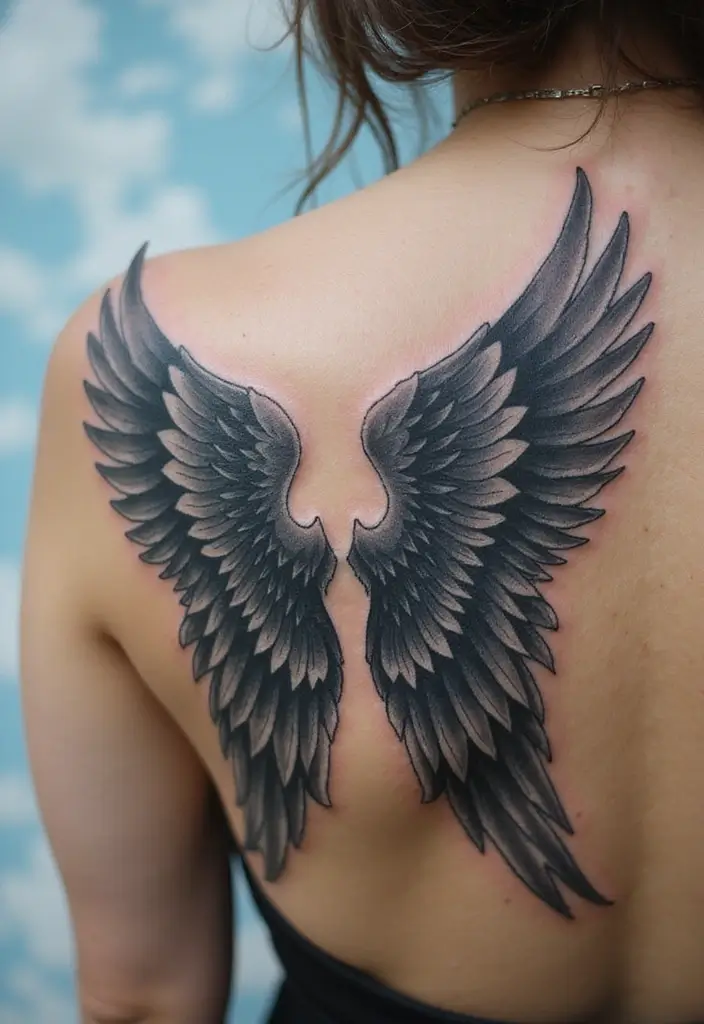 30 Shoulder and Back Tattoos for Guys with Masculine Energy - 15. Wings