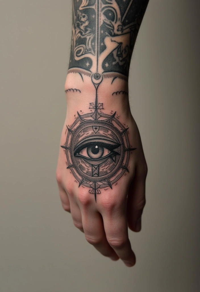 30 Symbol Hand Tattoos for Men That Speak Volumes - 15. The Eye of Providence