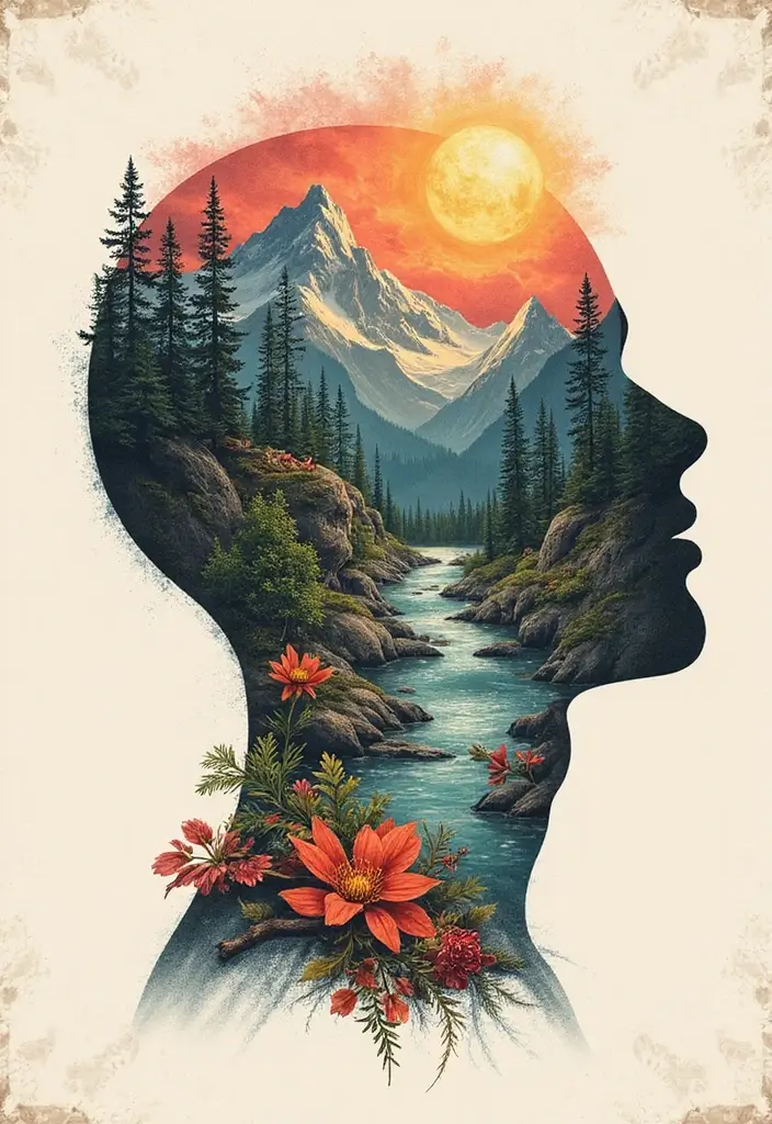 30 Bold Tattoo Head Designs That Stand Out - 15. Fantasy Landscapes