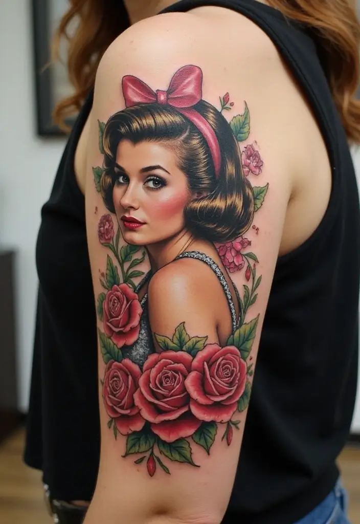 30 Upper Arm Tattoo Ideas for Bold Placement Choices - 15. Vintage Designs