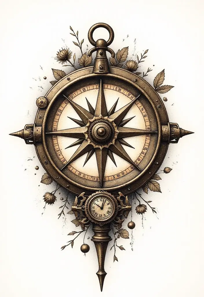 30 Tattoos That Signify Strength and Resilience - 15. Compass Tattoo