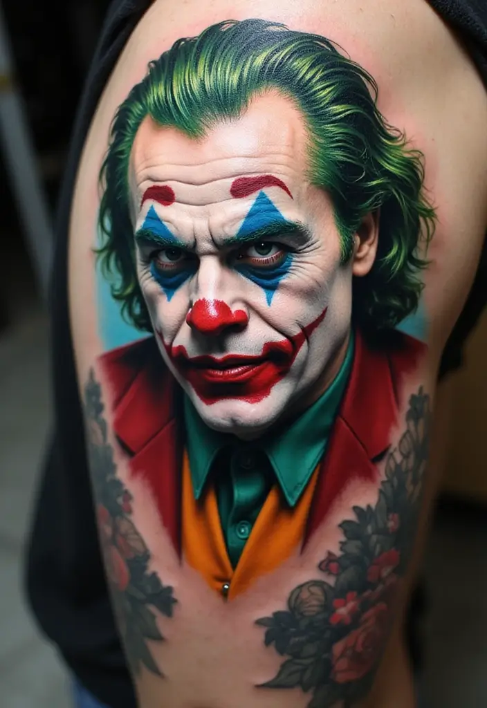 30 The Joker Tattoo Meaning and Unique Designs - 15. The Joker in Pop Art Style