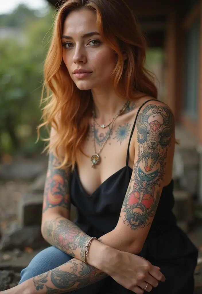 30 Zodiac Aries Tattoo Ideas Full of Fire and Energy - 15. Aries Tattoo Sleeve