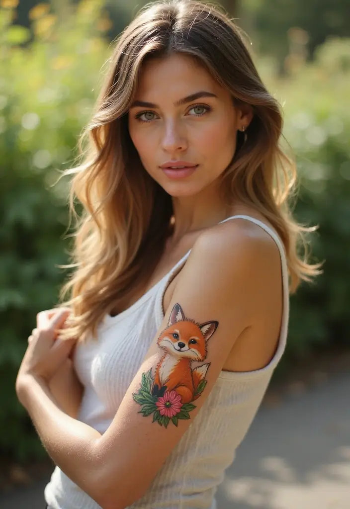 30 Arm Tattoos for Women with Stylish and Bold Looks - 16. Playful Animal Tattoos
