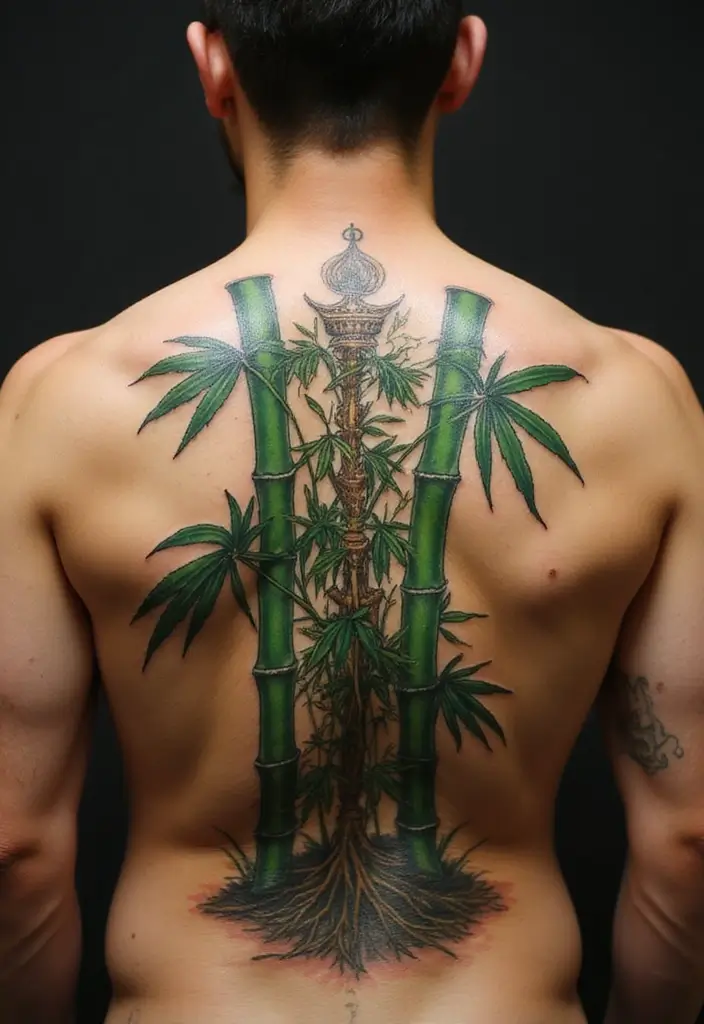 30 Bamboo Tattoo Meaning and Artistic Designs - 16. Strength and Protection