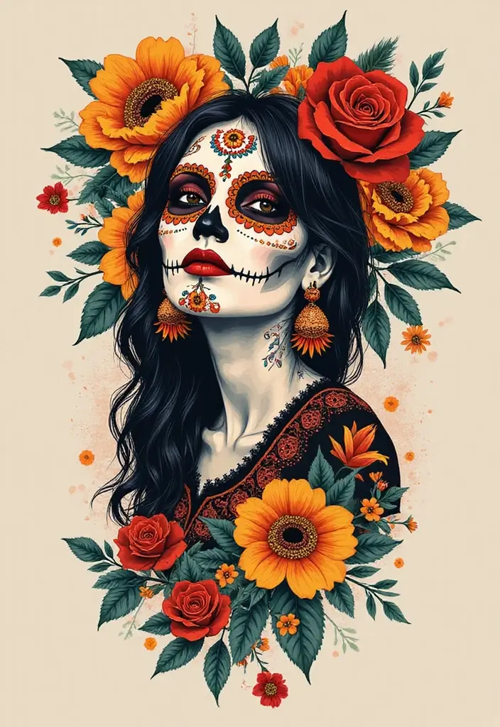 30 Calavera Tattoo Inspirations for Day of the Dead - 16. Artistic Interpretations