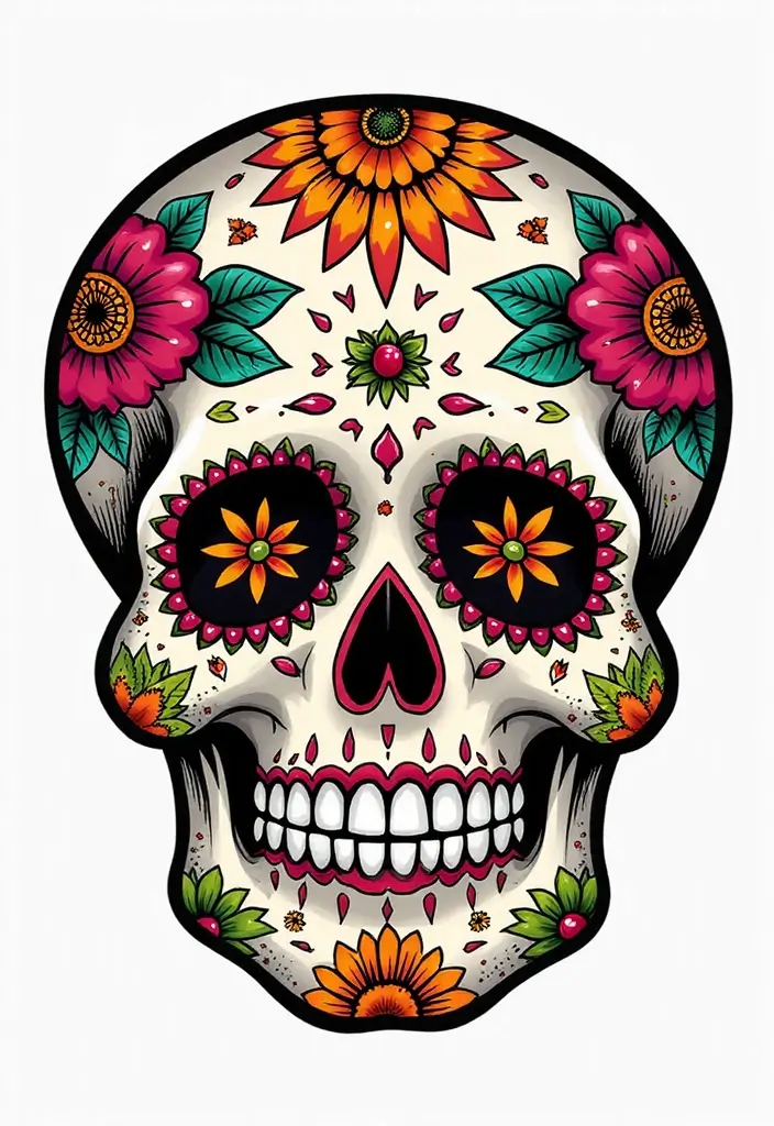 30 Candy Skull Tattoo Meaning and Creative Designs - 16. Candy Skull Tattoos and the Celebration of Life