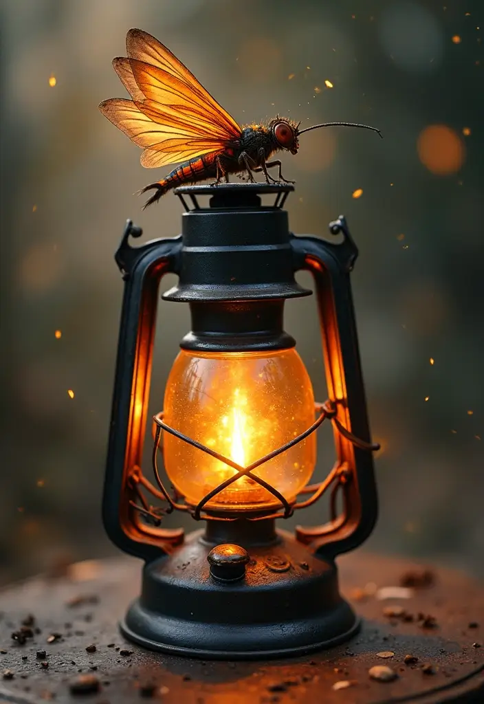 30 Firefly Tattoo Designs That Glow with Meaning - 16. Firefly with Lantern