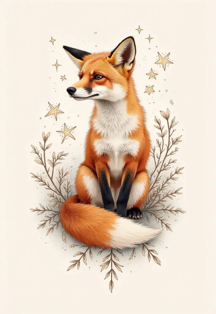 30 Fox Tattoos for Women That Highlight Feminine Energy - 16. Fox Ethereal Tattoo