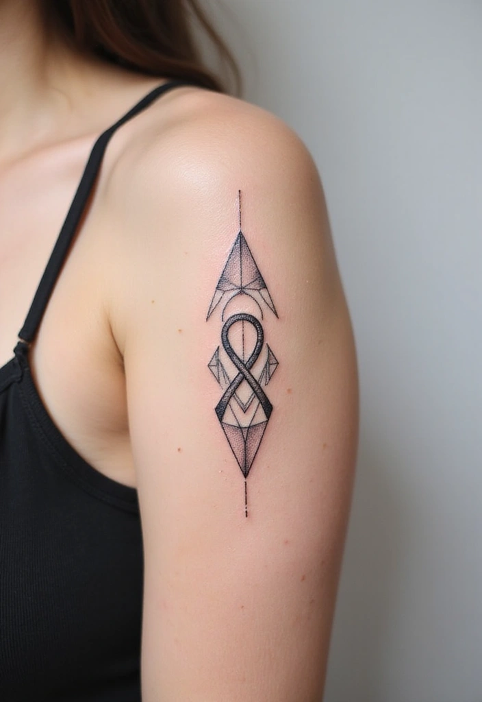 30 Infinity Friendship Tattoo Ideas for Everlasting Bonds - 16. Infinity with Geometric Shapes