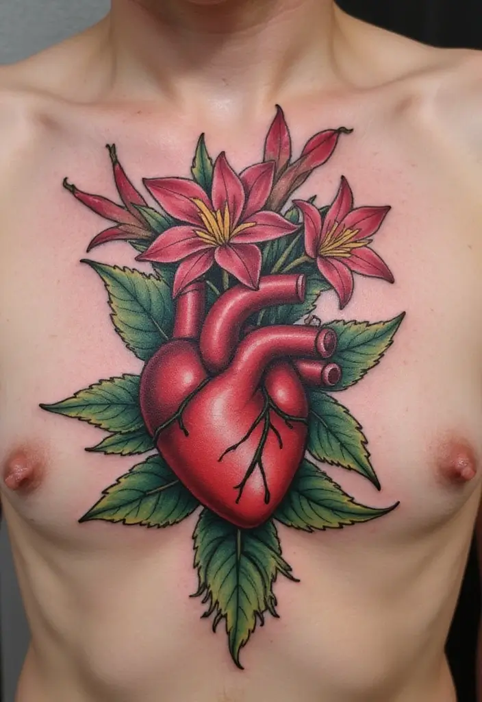 30 Larkspur Tattoo Designs Inspired by Birth Flowers - 16. Larkspur with a Heart