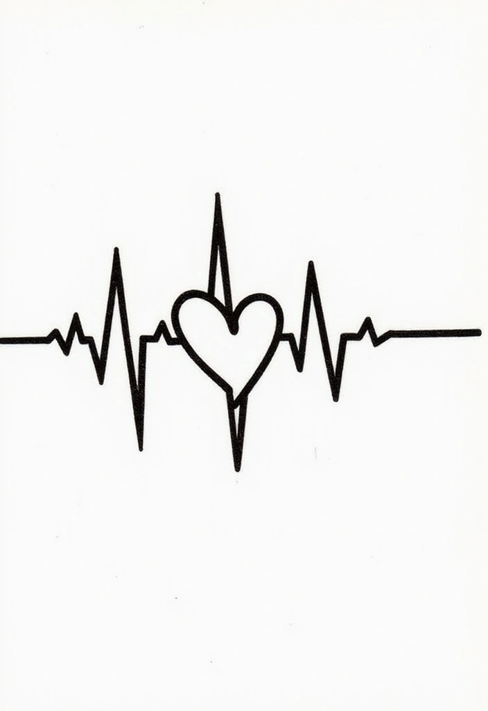 30 Male First Tattoo Ideas That Are Meaningful and Cool - 16. The Heartbeat Line