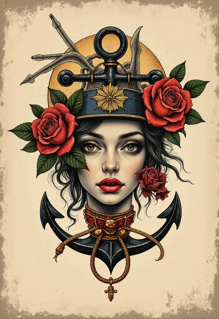 30 Bold Tattoo Head Designs That Stand Out - 16. Vintage Illustrations