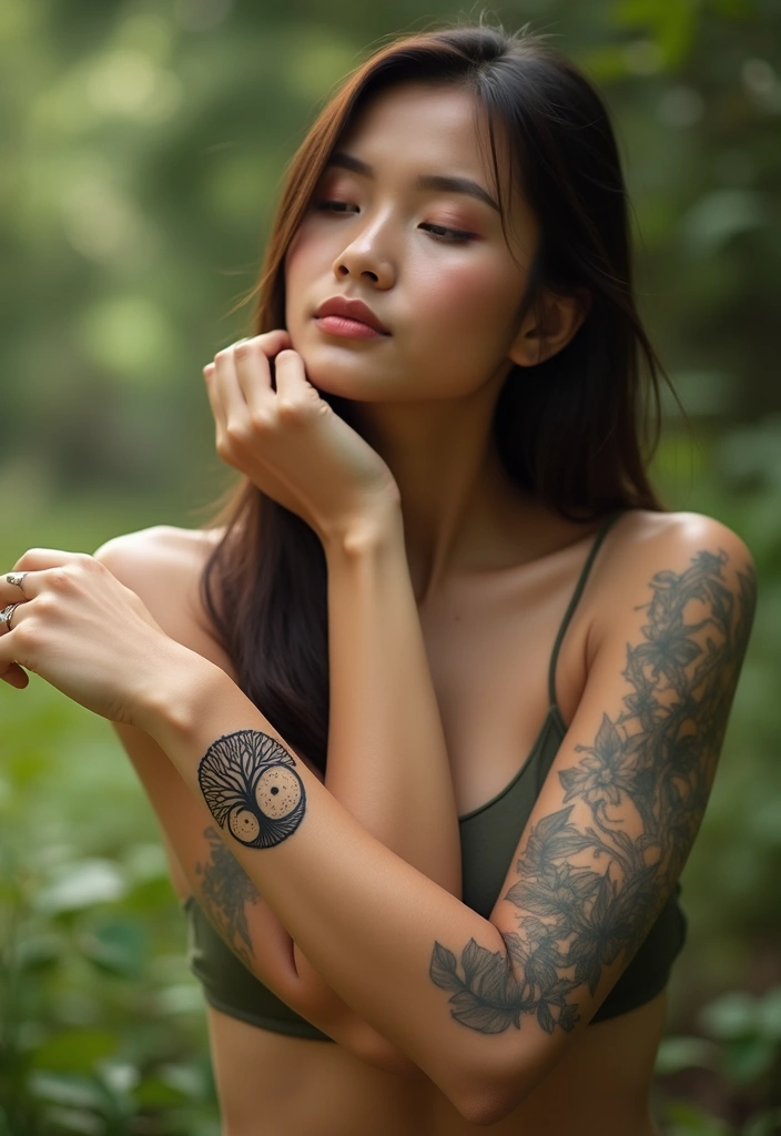 30 Yin Yang Wrist Tattoo Ideas for Balance and Harmony 16 30 Yin Yang Wrist Tattoo Ideas for Balance and Harmony - 16. Yin Yang with Tree of Life