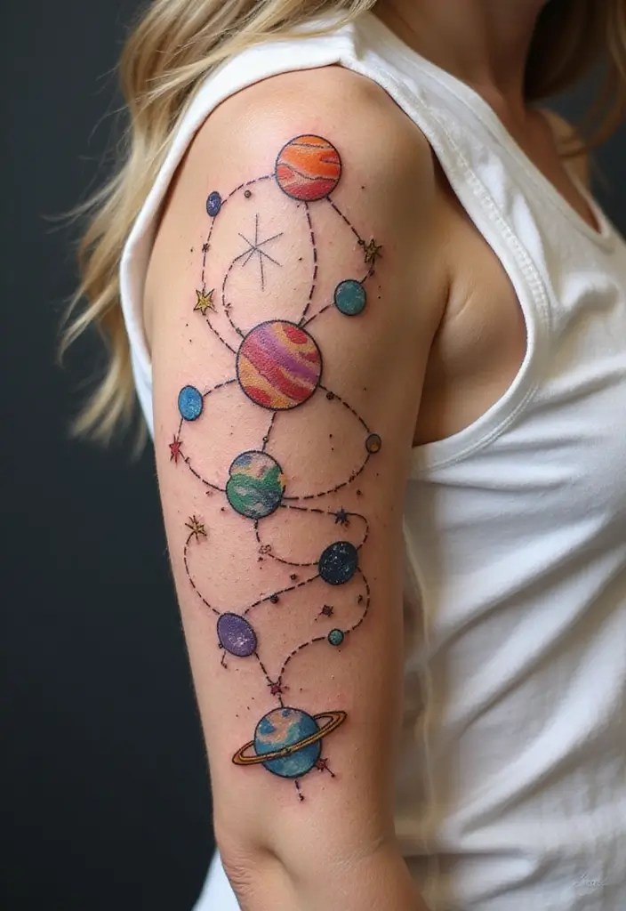 30 Alien Tattoo Meaning and Out-of-This-World Designs - 17. Interstellar Paths