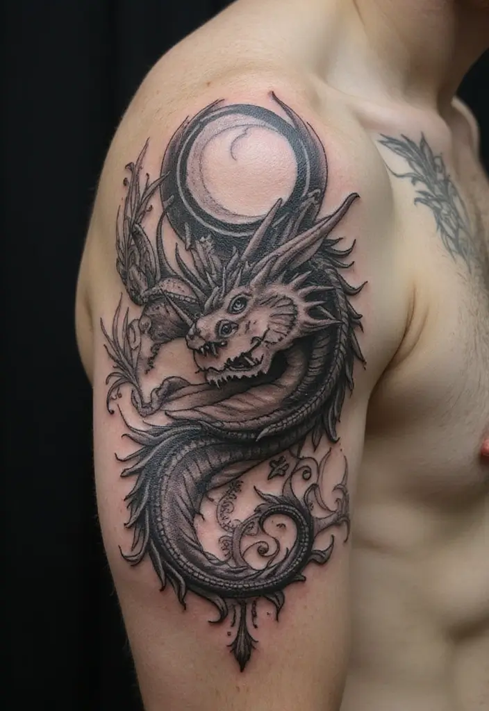 30 Blackwork Tattoo Ideas That Are Bold and Artistic - 17. Fantasy Creatures