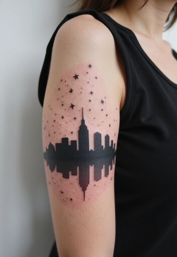 30 Celestial Star Tattoo Inspirations Full of Magic - 17. Starry Sky Silhouette Tattoos