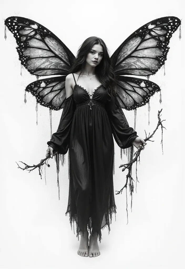 30 Dark Gothic Tattoos with Mysterious and Edgy Aesthetics - 17. The Dark Fairy