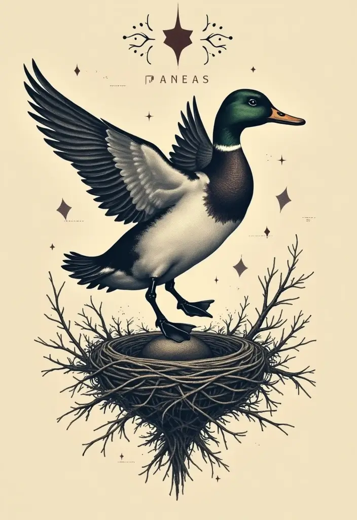 30 Duck Tattoo Meaning and Creative Designs - 17. The Journey Home