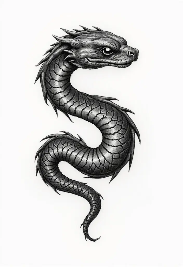 30 Geometric Snake Tattoo Ideas with Unique Patterns - 17. Snake as a Geometric Spiral