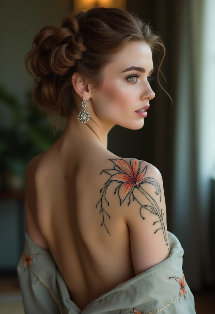 30 Creative Hair Tattoos for Ladies That Stand Out - 17. Unique Lilies