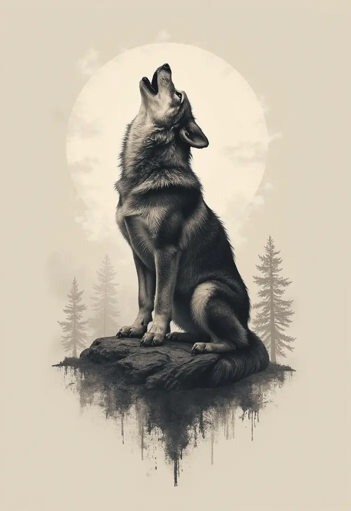 30 Howling Wolf Tattoo Meaning and Inspiring Designs - 17. The Lone Wolf
