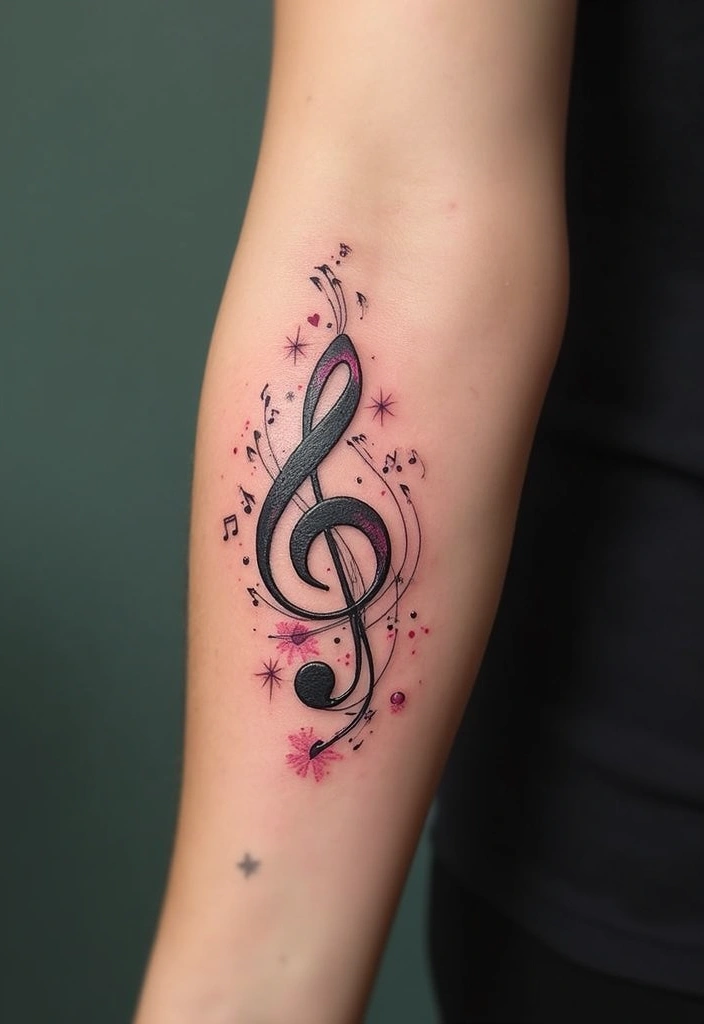 30 Inner Forearm Tattoo Ideas for a Personal Statement - 17. Music Notes