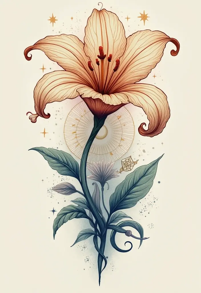 30 Lily Tattoo Symbolism Ideas for Elegant Ink - 17. Connection to the Divine