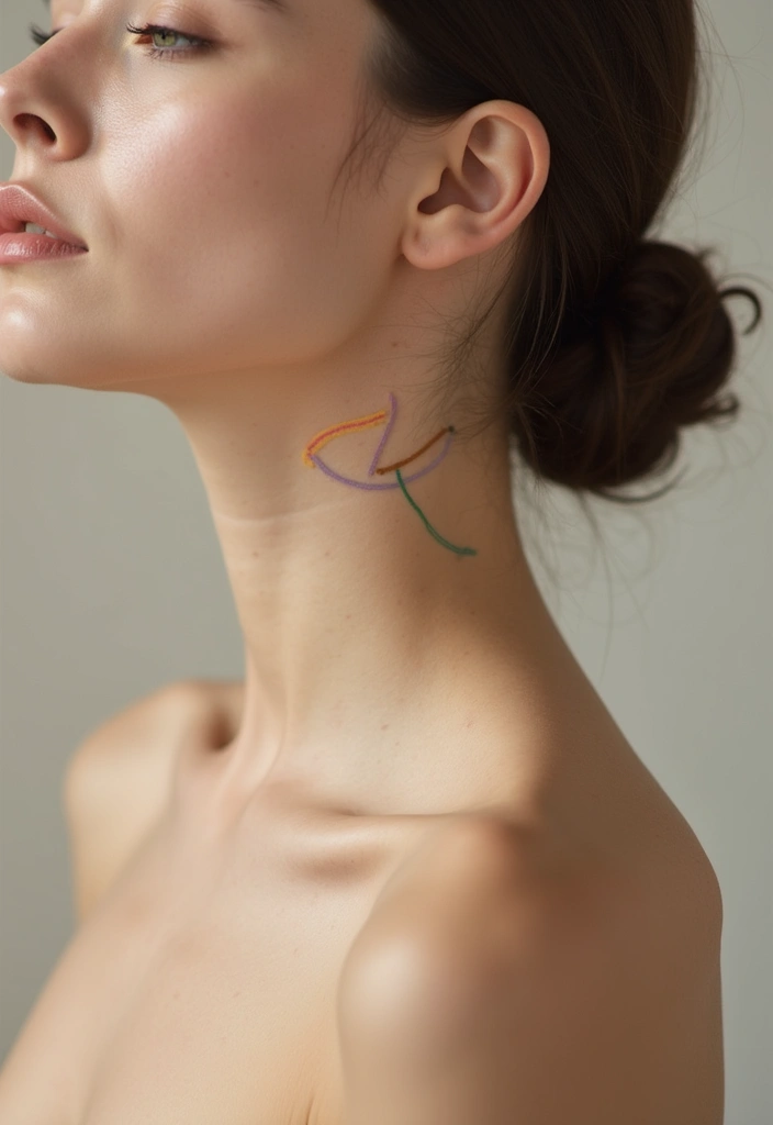 30 Neck Tattoo Fonts That Stand Out - 17. Simple Outline Fonts
