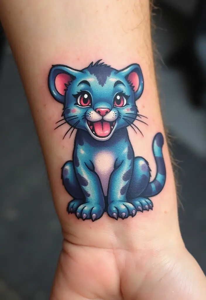 30 Panther Tattoo Designs That Represent Power and Mystery - 17. Playful Panther