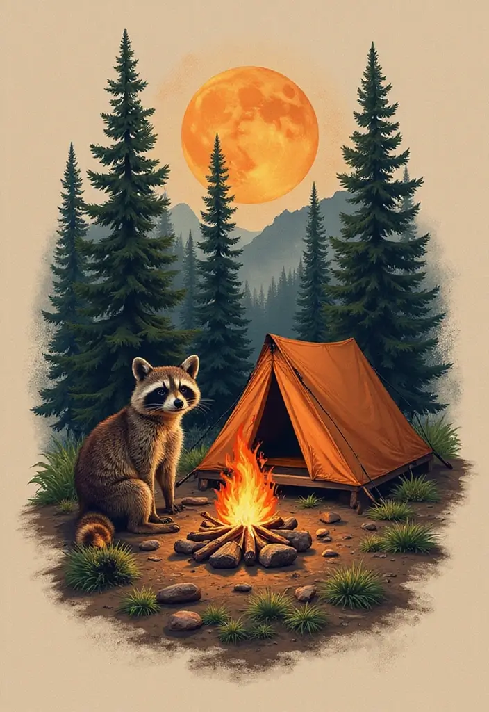 30 Raccoon Tattoo Designs with Clever and Playful Meanings - 17. The Happy Camper