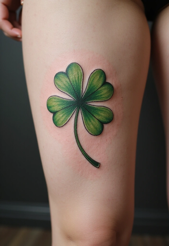 30 Realistic Four Leaf Clover Tattoo Inspirations for Luck - 17. Botanical Illustrations