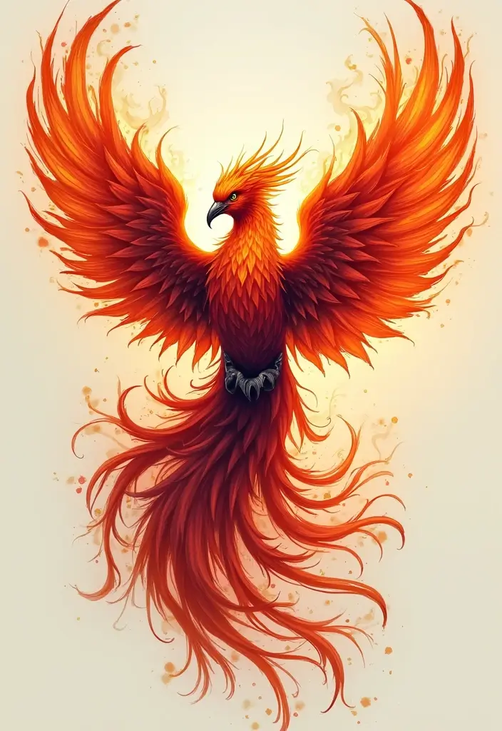 30 Rise of the Phoenix Tattoos That Symbolize Rebirth - 17. Phoenix with Flames