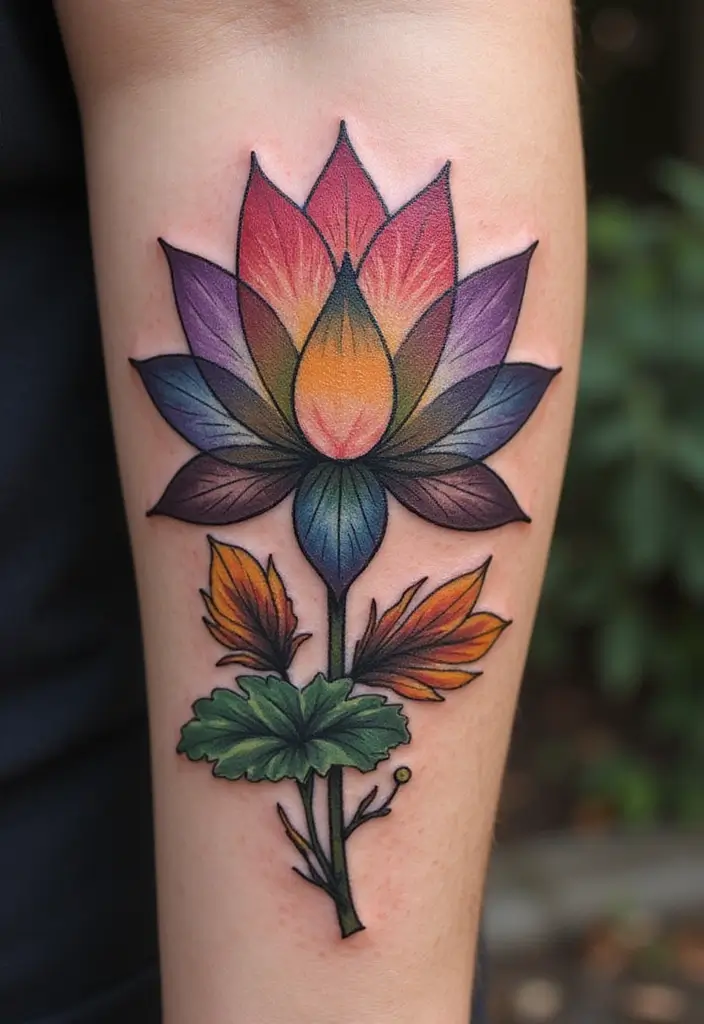 30 Strength Lotus Flower Tattoo Meaning and Designs - 17. Expression of Individuality: A Unique Statement