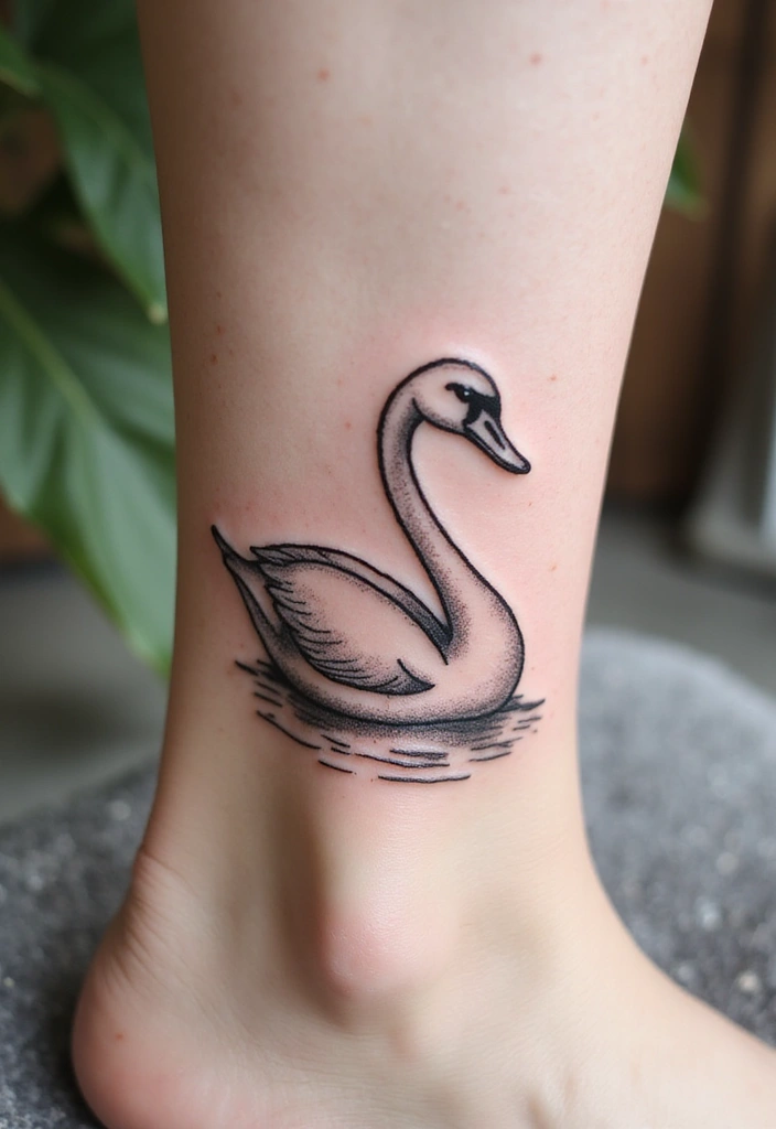 30 Symbolic Bird Tattoos with Powerful Messages - 17. The Serene Swan